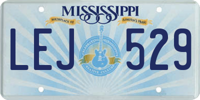 MS license plate LEJ529