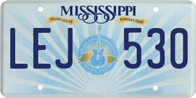 MS license plate LEJ530