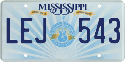 MS license plate LEJ543