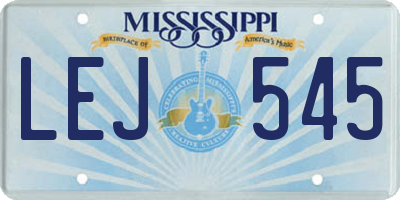 MS license plate LEJ545