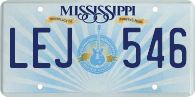 MS license plate LEJ546
