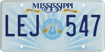 MS license plate LEJ547
