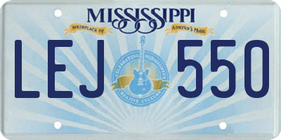 MS license plate LEJ550