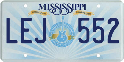 MS license plate LEJ552