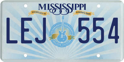 MS license plate LEJ554