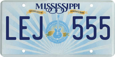 MS license plate LEJ555