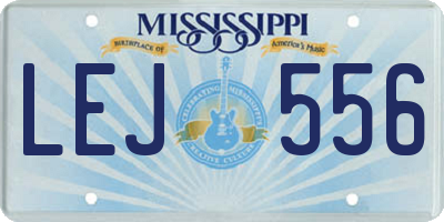 MS license plate LEJ556