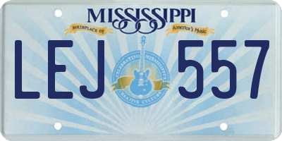 MS license plate LEJ557