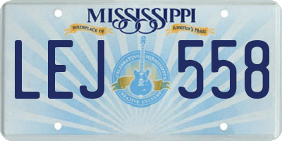 MS license plate LEJ558