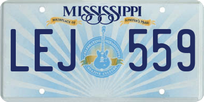MS license plate LEJ559