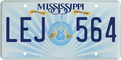 MS license plate LEJ564