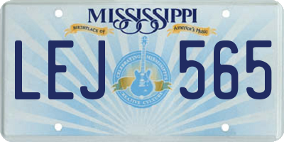 MS license plate LEJ565
