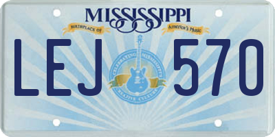 MS license plate LEJ570