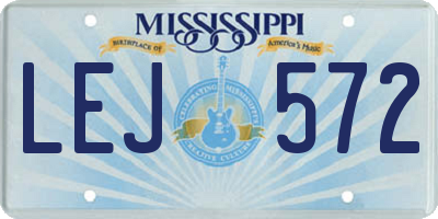 MS license plate LEJ572