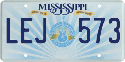 MS license plate LEJ573