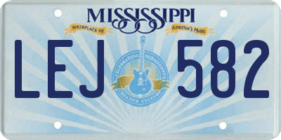 MS license plate LEJ582
