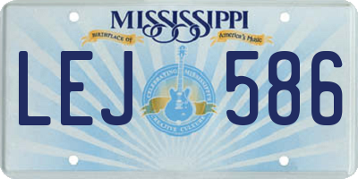 MS license plate LEJ586