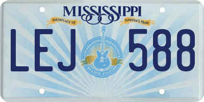 MS license plate LEJ588