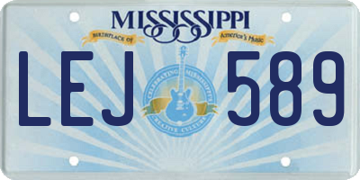 MS license plate LEJ589