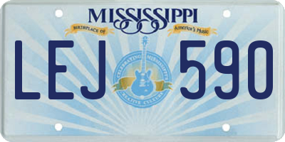 MS license plate LEJ590