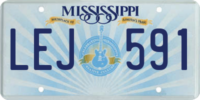 MS license plate LEJ591