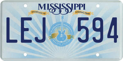 MS license plate LEJ594