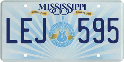 MS license plate LEJ595