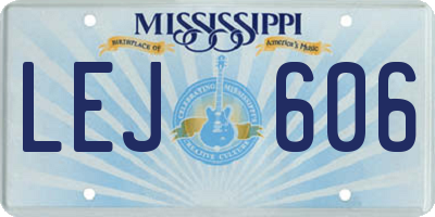 MS license plate LEJ606