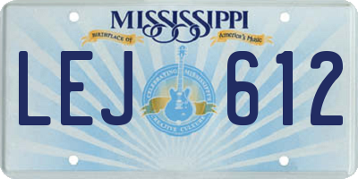 MS license plate LEJ612