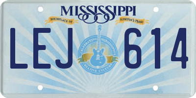 MS license plate LEJ614