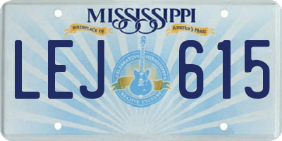 MS license plate LEJ615