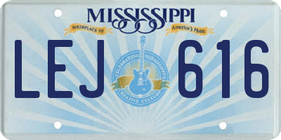 MS license plate LEJ616