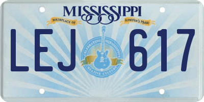 MS license plate LEJ617