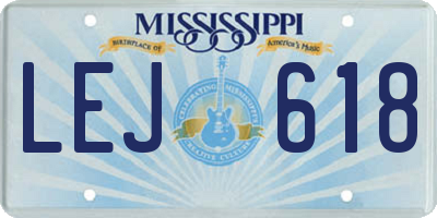 MS license plate LEJ618