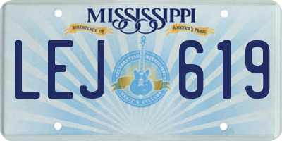 MS license plate LEJ619