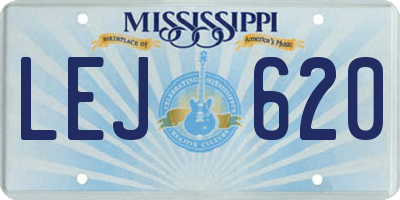 MS license plate LEJ620