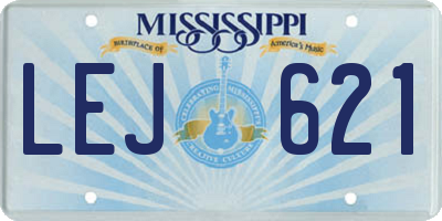 MS license plate LEJ621