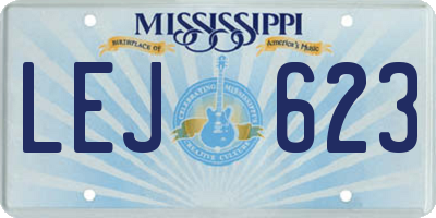 MS license plate LEJ623