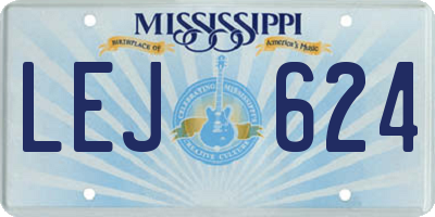 MS license plate LEJ624
