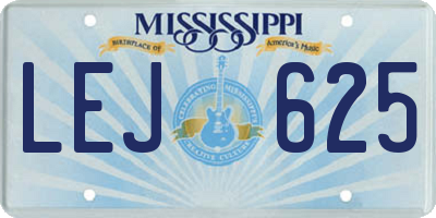 MS license plate LEJ625