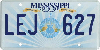 MS license plate LEJ627