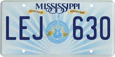 MS license plate LEJ630