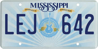 MS license plate LEJ642