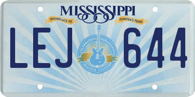 MS license plate LEJ644
