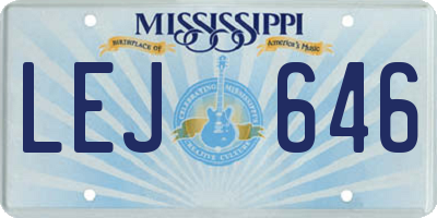 MS license plate LEJ646