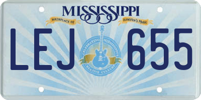MS license plate LEJ655