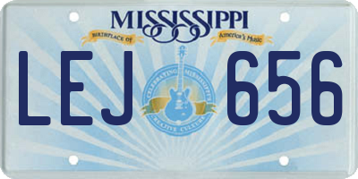 MS license plate LEJ656