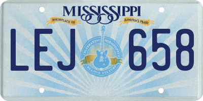 MS license plate LEJ658