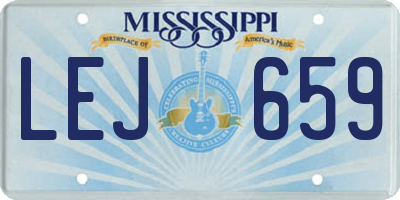 MS license plate LEJ659