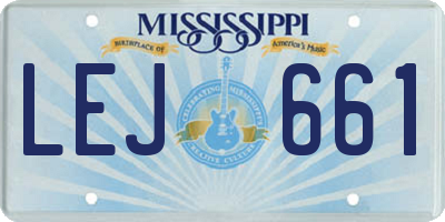 MS license plate LEJ661